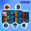 Пенал BRAUBERG с наполнением, 1 отделение, 1 откидная планка, 24 предмета, 21х14 см, "Night race", 272352