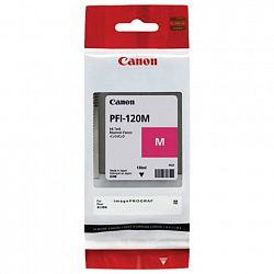 Картридж струйный CANON (PFI-120M) для imagePROGRAF TM-200/205/300/305, пурпурный, 130 мл, оригинальный, 2887C001