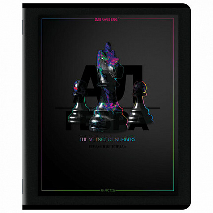 Тетради предметные, КОМПЛЕКТ 12 ПРЕДМЕТОВ, 48 л., матовая ламинация, лак, BRAUBERG "MAJESTIC BLACK", 405177