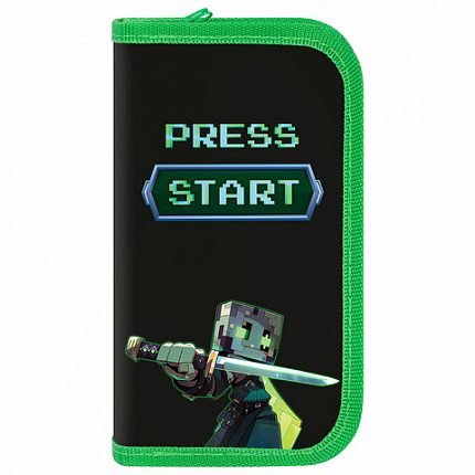 Пенал ПИФАГОР, 2 отделения, ламинированный картон, 19х11 см, "Sharp sword", 273483