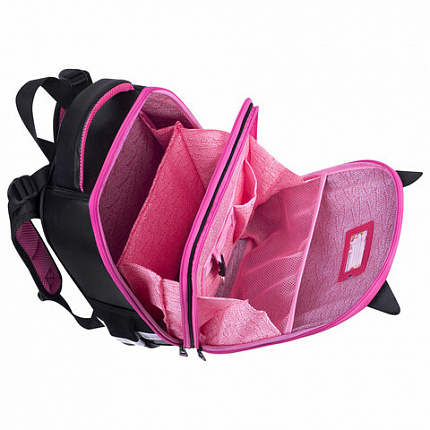 Ранец BRAUBERG SHINY, 2 отделения, с брелоком, "Glad to be cat", 38х28х14 см, 271382
