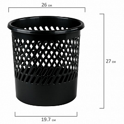 Корзина для бумаг STAFF "Basic" сетчатая, 10 л, черная, 237917