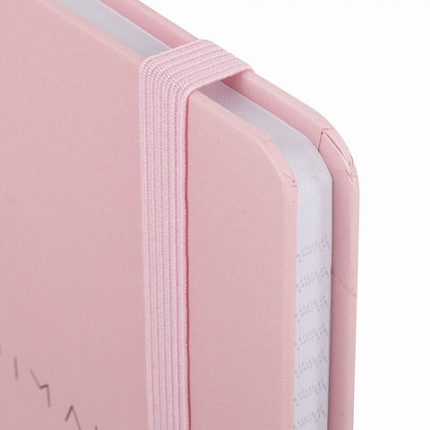 Блокнот с резинкой в клетку 96 л., А5 145х203 мм, твердая обложка, BRAUBERG, "Minimal", розовый, 116319