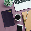 Ежедневник датированный 2026 А5 138x213 мм, BRAUBERG "Iguana", под кожу, темно-фиолетовый, 117059