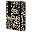 Блокнот с резинкой в клетку 96 л., А5, 145х203 мм, твердая обложка, BRAUBERG," Leopard", 115535