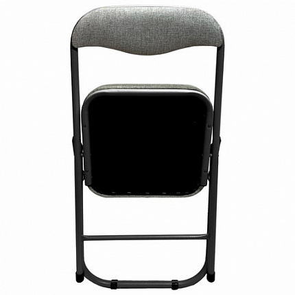 Стул складной для дома и офиса РС04К комфорт, черный каркас, рогожка светло-серая