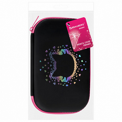 Пенал BRAUBERG SHINY, 1 отделение, 1 откидная планка, EVA, 22х13х4 см, "Pretty face", 273516