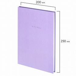 Блокнот БОЛЬШОЙ ФОРМАТ 200х290 мм, А4, 80 л., твердый, клетка, BRAUBERG "Minimal", сиреневый, 116434