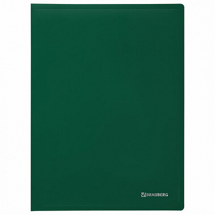 Папка 60 вкладышей BRAUBERG "Office", зеленая, 0,6 мм, 271330