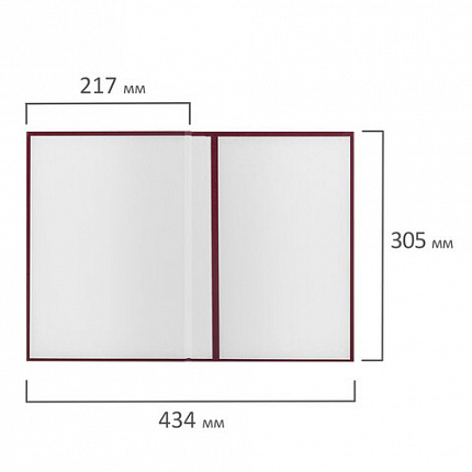 Папка адресная бумвинил с виньеткой, формат А4, бордовая, индивидуальная упаковка, STAFF "Basic", 129575