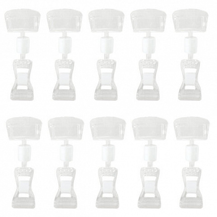 Держатели-прищепки для ценников универсальные МАЛЫЕ, КОМПЛЕКТ 10 штук, BRAUBERG, 290525