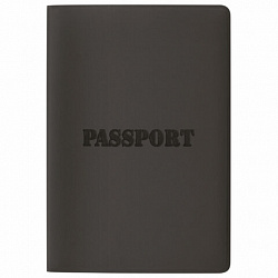 Обложка для паспорта, мягкий полиуретан, "PASSPORT", черная, STAFF, 238407
