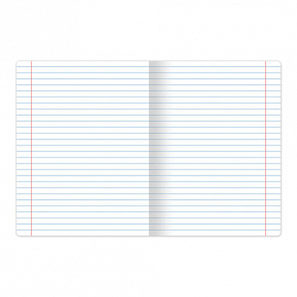 Тетрадь ЗЕЛЁНАЯ обложка, 12 л., линия с полями, офсет, ПЗБМ, 19988