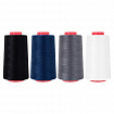 Нитки швейные 40/2 5000 ярд. (4572 м), Набор 4 цвета, белый/серый/синий/черный, DEVELIA (ДЕВЕЛИА), 665619