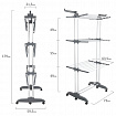 Сушилка напольная для белья раскладная МНОГОФУНКЦИОНАЛЬНАЯ, 3 уровня, на колесах, "Super Compact", СКЛАДНОЕ ОСНОВАНИЕ, LAIMA HOME, 608462