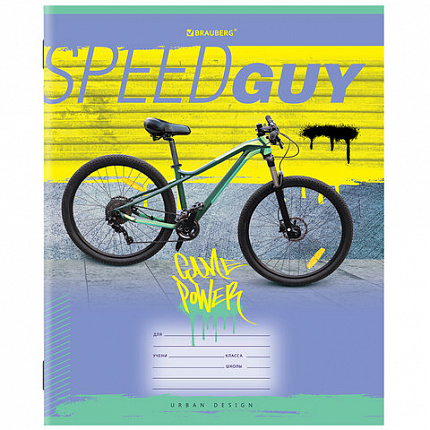 Тетрадь 12 л. BRAUBERG, клетка, обложка картон, "URBAN BOYS", 106466