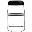 Стул складной глянцевый черный BRABIX "Style CF-015", хромированный каркас, пластик, 533248