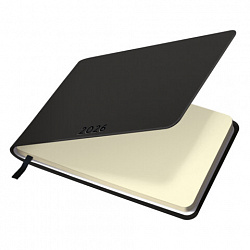 Еженедельник датированный 2026 МАЛЫЙ ФОРМАТ 105х160 мм, А6, BRAUBERG "Unique", черный, 117208