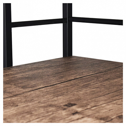 Стол на металлокаркасе BRABIX "LOFT CD-005", 1200х520х1200 мм, 3 полки, цвет морёный дуб, 641221