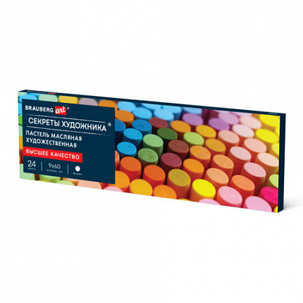 Пастель масляная художественная BRAUBERG ART "Секреты художника", 24 цвета, круглое с, 182096