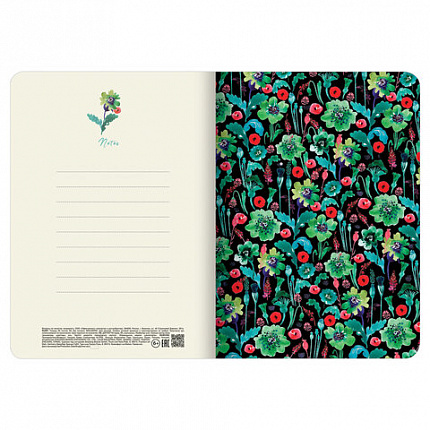 Тетрадь-скетчбук 60 л. обложка SoftTouch, бежевая бумага 70 г/м2, сшивка, В5 (179х250 мм), ЯГОДЫ, BRAUBERG, 403831