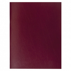 Тетрадь бумвинил, бордовый, А4 (большой формат), 96 л., скоба, офсет №1, белая бумага, клетка, STAFF, 403420