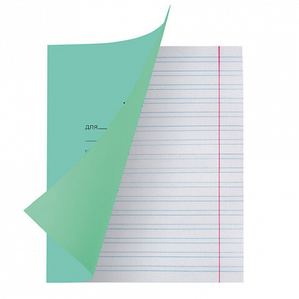 Тетрадь ЗЕЛЁНАЯ обложка 12 л., узкая линия с полями, офсет, "Маяк", Т 5012 Т2 ЗЕЛ 3Г, Т5012Т2ЗЕЛ3Г