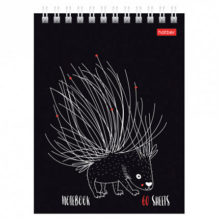 Блокнот МАЛЫЙ ФОРМАТ А6, 60 л., гребень, картон, клетка, HATBER, "Нескучные герои", 088310, 60Б6В1гр