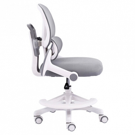 Кресло детское с подставкой для ног BRABIX KIDS "MG-220", сетка/ткань TW, серое, 533315