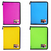 Папка на молнии пластиковая BRAUBERG, А4, 325х230 мм, 4 цвета ассорти, неоновая, 224054