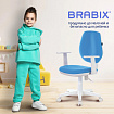 Кресло детское BRABIX "Fancy MG-201W", с подлокотниками, пластик белый, голубое, 532411, MG-201W_532411
