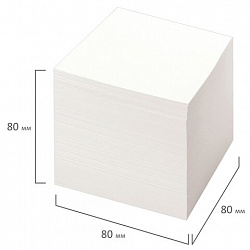 Блок для записей непроклеенный, 8х8х8 см, плотность 65 г/м2, белизна 90-92%, STAFF, 111980