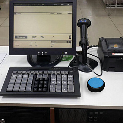 Губка для кассира, диаметр 81 мм, круглая, ассорти, STAFF, 237951