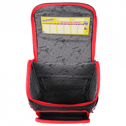 Ранец ЮНЛАНДИЯ WISE, 1 отделение, 3 кармана, устойчивое дно, "Football camp", 37x29х15 см, 271400