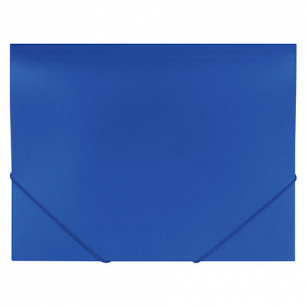 Папка на резинках BRAUBERG "Office", синяя, до 300 листов, 500 мкм, 227712