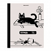 Тетрадь А5 96 л. BRAUBERG, на сшивке с корешком, клетка, обложка картон, "Кот-Непоседа", 405292