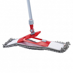 Швабра КОМПЛЕКТ черенок 75-130 см + флаундер 50 см + МОП микрофибра СИНЕЛЬ (ТИП К), PERKLIN (ПЕРКЛИН), 700983