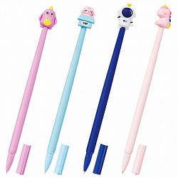 Ручка фигурная силиконовая шариковая FUNSTER (ФАНСТЕР) "SILICONE MIX", СИНЯЯ, корпус ассорти, узел 0,7 мм, линия письма 0,35 мм, 144370