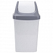 Ведро мусорное с КРЫШКОЙ (качающейся) 15 литров, "СВИНГ", 47х27х23 см, серое, IDEA, М 2462