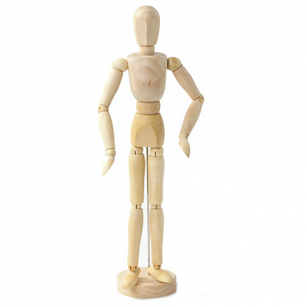 Манекен человека художественный BRAUBERG ART CLASSIC, мужской, дерево, высота 30 см., 191289