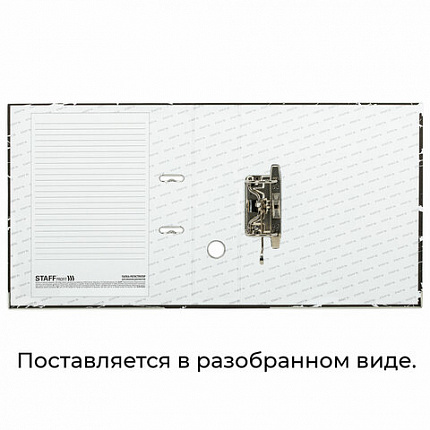 Папка-регистратор STAFF "Profit" с мраморным покрытием, 75 мм, с уголком, черная, СЪЕМНЫЙ МЕХАНИЗМ, 272009