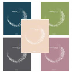 Тетрадь обложка пластик с печатью, А5, 80 л., скоба, линия, HATBER, "Минимализм и точка" (микс), 090202, 80Т5В2пл