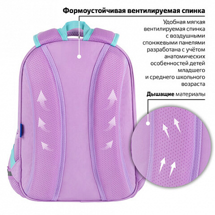 Рюкзак BRAUBERG OPTIMA, 2 отделения, с брелоком, "Funny kittens", 36х27х18 см, 273156