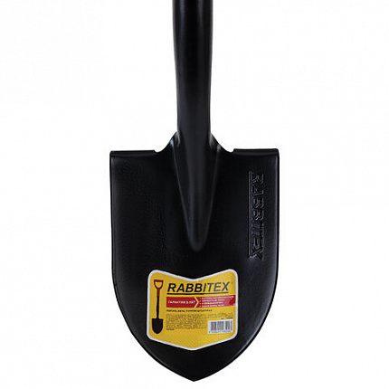Лопата для авто и туризма, штыковая 15х20 см, ОБЩАЯ ДЛИНА 70 см, черенок сталь, V-ручка, RABBITEX (РАББИТЕКС) "STRONG METAL", 700483