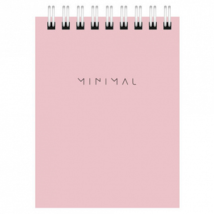 Блокнот МАЛЫЙ ФОРМАТ А7 75х105 мм, 40 л., гребень, картон, клетка, BRAUBERG "Minimal Pastel", 116431