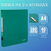 Папка на 2 кольцах BRAUBERG "Стандарт", 40 мм, зеленая, до 300 листов, 0,9 мм, 270481