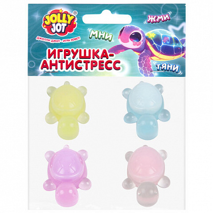 Игрушка-антистресс "ЧЕРЕПАШКИ. НАБОР 4 ШТУКИ", 4 см, ассорти 7 цветов, дисплей, JOLLY JOT (ДЖОЛЛИ ДЖОТ), 665816