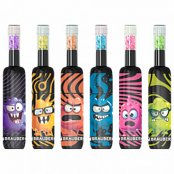 Набор текстовыделителей 6 НЕОНОВЫХ ЦВЕТОВ, кросс-серия МОНСТРИКИ, линия 1-5 мм, BRAUBERG, 152621