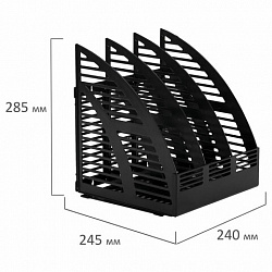 Лоток вертикальный для бумаг STAFF Basic, 245х240х285 мм, 3 отделения, сетчатый сборный, 237945