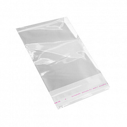 Пакеты БОПП с клеевым клапаном, КОМПЛЕКТ 100 штук, 6х8 + 3 см, 25 мкм, BRAUBERG, 700414